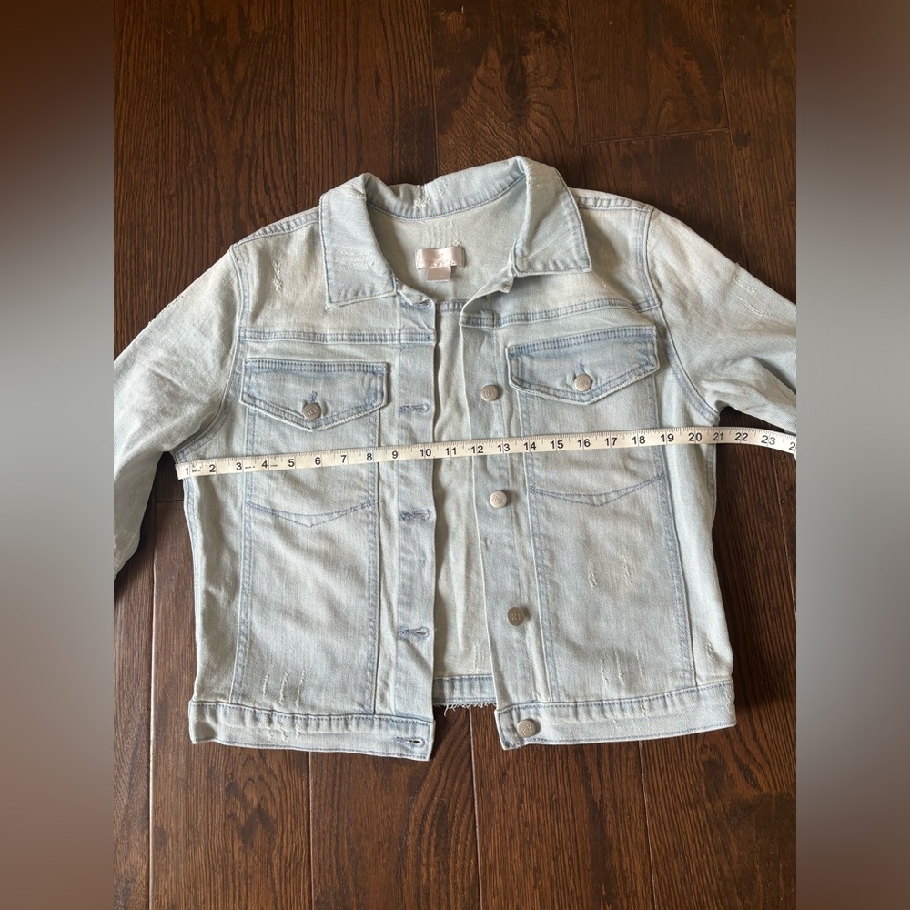 Rachel Parcell Distressed Denim Jacket Women’s Size Extra Large - Picture 10 of 11